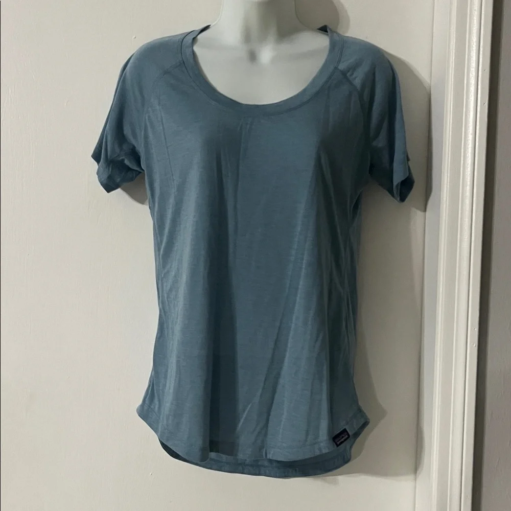 Patagonia Women's Light Blue Short Sleeve Tee - Picture 2 of 5